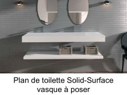 Plan de toilette, en Solid Surface, pour vasque à poser de salle de bain - RODAS CF