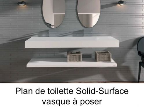 Plan de toilette, en Solid Surface, pour vasque  poser de salle de bain - RODAS CF