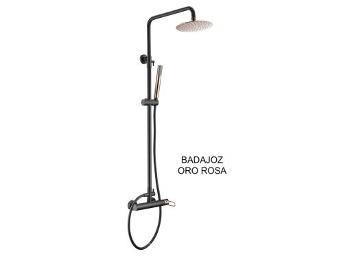 Mat sort brusersÃ¸jle, blandebatteri, rund Ã¸ 20 cm - BADAJOZ ORO ROSA