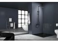 Matte black shower column, Mixer tap, Round ø 20 cm - BADAJOZ ORO ROSA