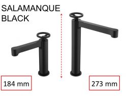 Zwarte kraan, mengkraan, hoogte 184 en 273 mm - SALAMANQUE BLACK