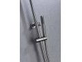 Kolumna prysznicowa ze szczotkowanej stali, bateria, okrągła ø 20 cm - PARLA