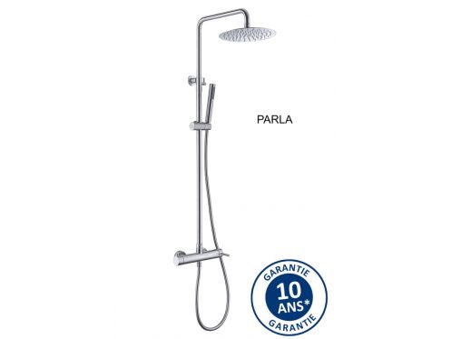 Colonne de douche, en acier bross, mitigeur, rond  20 cm - PARLA