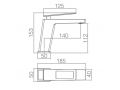 Design Bateria umywalkowa stojÄ…ca, bateria, wysokoÅ›Ä‡ 153 i 289 mm - ALCOBENDAS