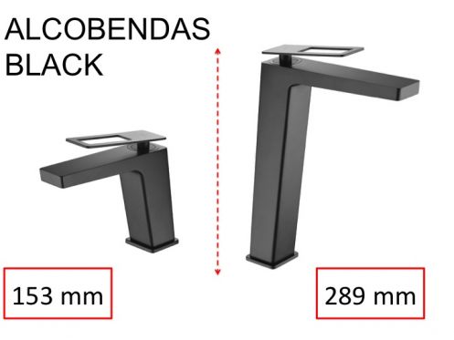 Design Bateria umywalkowa stojÄ…ca, bateria, wysokoÅ›Ä‡ 153 i 289 mm - ALCOBENDAS BLACK