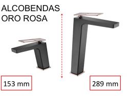 Design Bateria umywalkowa stojÄ…ca, bateria, wysokoÅ›Ä‡ 153 i 289 mm - ALCOBENDAS ORO ROSA