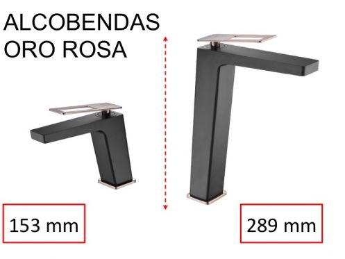 Design Bateria umywalkowa stojÄ…ca, bateria, wysokoÅ›Ä‡ 153 i 289 mm - ALCOBENDAS ORO ROSA