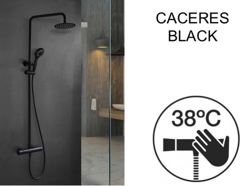 Colonne de douche, thermostatique - CACERES NOIR