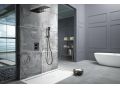 Ingebouwde douche, thermostaatkraan, regenhoes en waterval - ROQUETAS BLACK