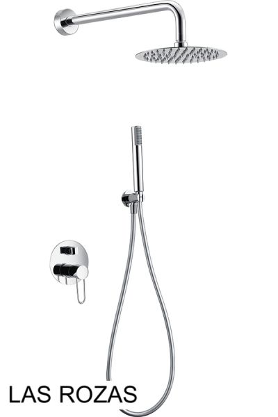 Douche encastrable, mitigeur, ciel de pluie 25 x 25 - ALCOBENDAS CHROME