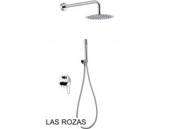 Douche encastrable, mélangeur, ciel de pluie rond Ø 25 cm - LAS ROZAS CHROME