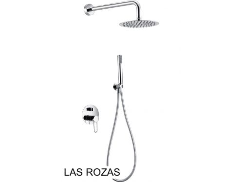 Indbygget brusebad, mixer, rundt regndæksel Ø 25 cm - LAS ROZAS CHROME