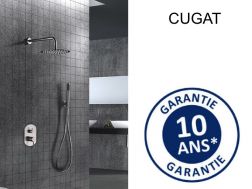Indbygget brusebad, mixer, rundt regndæksel Ø 25 cm - STEEL CUGAT