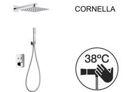 Wbudowana gÅ‚owica prysznicowa, termostatyczna i deszczowa 25 x 25 - CORNELLA CHROME
