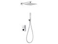 Ingebouwde douche, thermostatische en regendouchekop 25 x 25 - CORNELLA CHROME