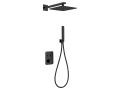 Douche encastrable noir, thermostatique et pommeau pluie de douche 25 x 25 - CORNELLA NOIR