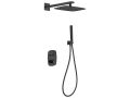 Douche encastrable noir, thermostatique et pommeau pluie de douche 25 x 25 - MELILLA NOIR