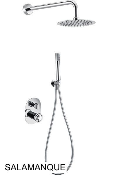 Douche encastrable, mélangeur, ciel de pluie rond Ø 25 cm - SALAMANQUE  CHROME