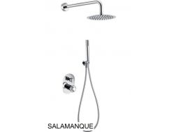 Wbudowany prysznic, bateria, okrÄ…gÅ‚a osÅ‚ona przeciwdeszczowa Ø 25 cm - SALAMANQUE CHROME