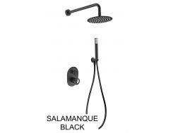 Douche encastrable, mélangeur, ciel de pluie rond Ø 25 cm - SALAMANQUE NOIR