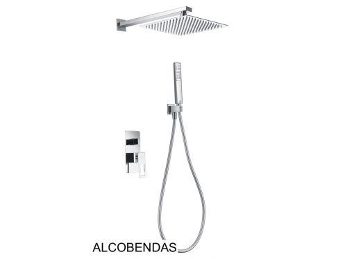 Douche encastrable, mitigeur, ciel de pluie 25 x 25 - ALCOBENDAS CHROME