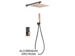 Inbouwdouche, mengkraan, regenhoes 25 x 25 - ALCOBENDAS ORO ROSA