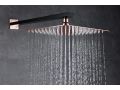 Douche encastrable noir, mitigeur, ciel de pluie 25 x 25 - ALCOBENDAS ORO ROSA