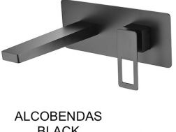 Robinet mural encastré, mitigeur, longueur 212 mm - ALCOBENDAS BLACK