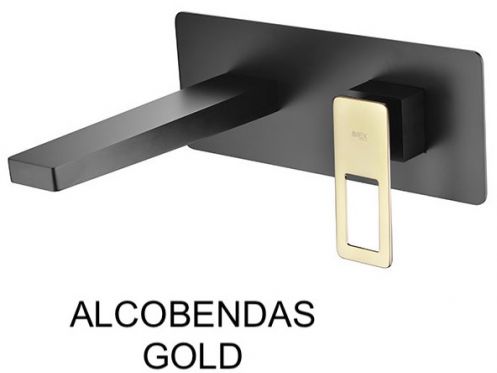 Robinet mural encastr, mitigeur, longueur 212 mm - ALCOBENDAS GOLD