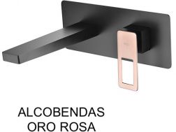 Robinet mural encastré, mitigeur, longueur 212 mm - ALCOBENDAS ORO ROSA