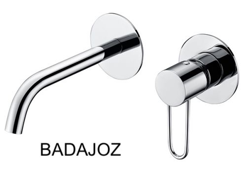 Ukryty kran naÅ›cienny, bateria mieszajÄ…ca, dÅ‚ugoÅ›Ä‡ 218 mm - BADAJOZ CHROME