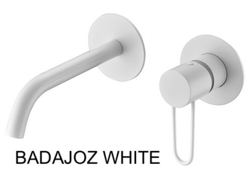 Ukryty kran naÅ›cienny, bateria mieszajÄ…ca, dÅ‚ugoÅ›Ä‡ 218 mm - BADAJOZ WHITE