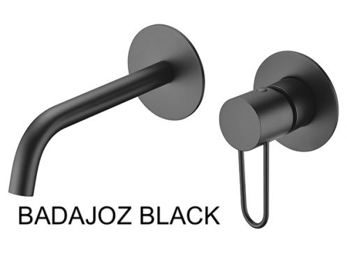 Ukryty kran naÅ›cienny, bateria mieszajÄ…ca, dÅ‚ugoÅ›Ä‡ 218 mm - BADAJOZ BLACK
