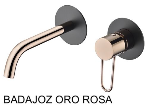 Ukryty kran naÅ›cienny, bateria mieszajÄ…ca, dÅ‚ugoÅ›Ä‡ 218 mm - BADAJOZ ORO ROSA