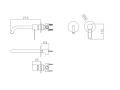 Verborgen wandkraan, mengkraan, lengte 219 mm - BILBAO CHROME