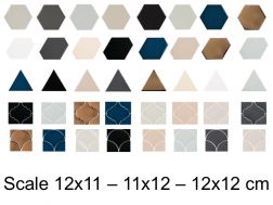 SCALE 12,4x10,7 - 10,8x 2,4 - 10,8x 12,4 - 12X12 - 10,6X12 cm - Carrelage mural brillant