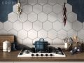 NATURE B&W HEXATILE 17,5x20 cm - Carrelage sol, hexagonal, finition mate