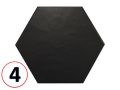 NATURE B&W HEXATILE 17,5x20 cm - Carrelage sol, hexagonal, finition mate