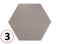 NATURE B&W HEXATILE 17,5x20 cm - Carrelage sol, hexagonal, finition mate