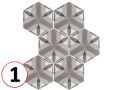 NATURE B&W HEXATILE 17,5x20 cm - Carrelage sol, hexagonal, finition mate