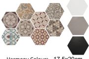 Harmony Colours HEXATILE 17,5x20 cm - Carrelage sol, hexagonal, finition mate