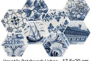 Hexatile Patchwork Lisboa 17,6 x 20,1 cm - Carrelage mural brillant