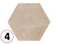 Cement Geo Sand HEXATILE 17,5x20 cm - Carrelage sol, hexagonal, finition mate
