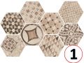Cement Garden Sand HEXATILE 17,5x20 cm - Carrelage sol, hexagonal, finition mate