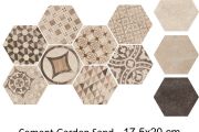 Cement Garden Sand HEXATILE 17,5x20 cm - Carrelage sol, hexagonal, finition mate