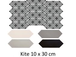 KITE Century Grey 10 x 30 cm - Carrelage sol, hexagonal en longueur