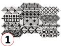 KITE Patchwork Kite B&W 10 x 30 cm - Carrelage sol, hexagonal en longueur