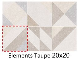 Elements Taupe 20 x 20 cm - Carrelage sol, imitation terrazzo