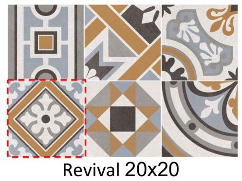 Revival 20 x 20 cm - Carrelage sol, imitation terrazzo