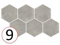 Urban 29,2 x 25,4 cm - Carrelage sol, hexagonal, finition vieilli